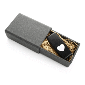 Ebonywood USB 3.0 - Pearl Inlay Heart - Paper Box-0