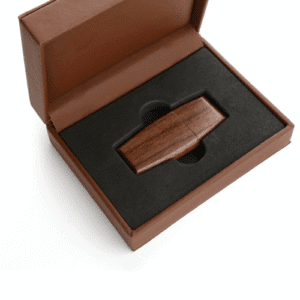 Walnut USB 3.0 Flash Drive - Wildwood - In Leather Flip Box-0