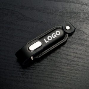 leather foldover USB flash drive
